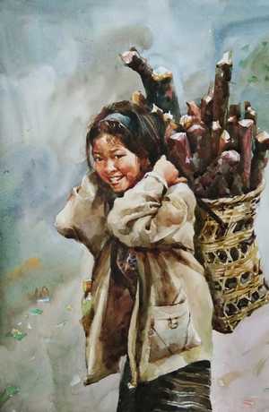 Girl with Sticks