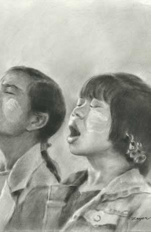 Girls Singing in Church