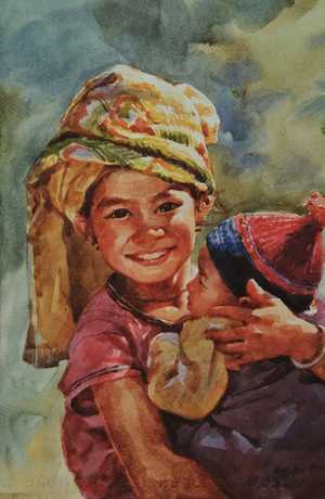Girl and Baby